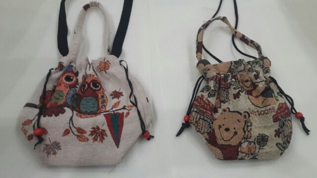 Túi chéo rút dây thổ cẩm baby 2 trong 1  đựng chìa khóa và điện thoại, sóc con  - tui cheo TCTL0088