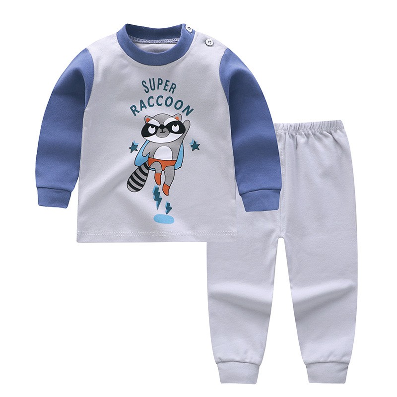 Baby Boy Underwear Pyjamas Kids Girl Clothing Bộ Đồ Ngủ Cotton Dài Tay Họa Tiết Hoạt Hình Cho Bé Trai 1-8 Tuổi