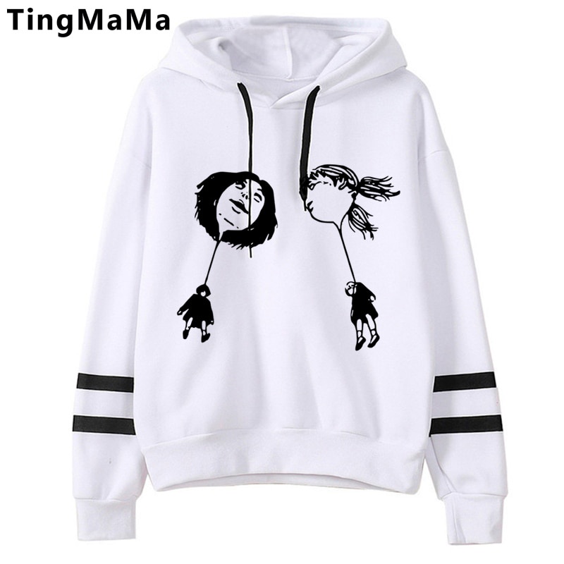 Junji Ito Tomie Áo hoodies nam grunge harajuku y2k có mũ trùm đầu phong cách Hàn Quốc