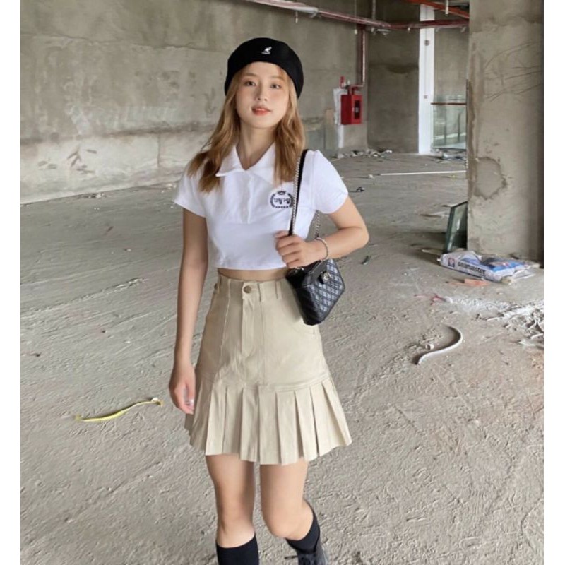 Áo croptop cổ polo GB