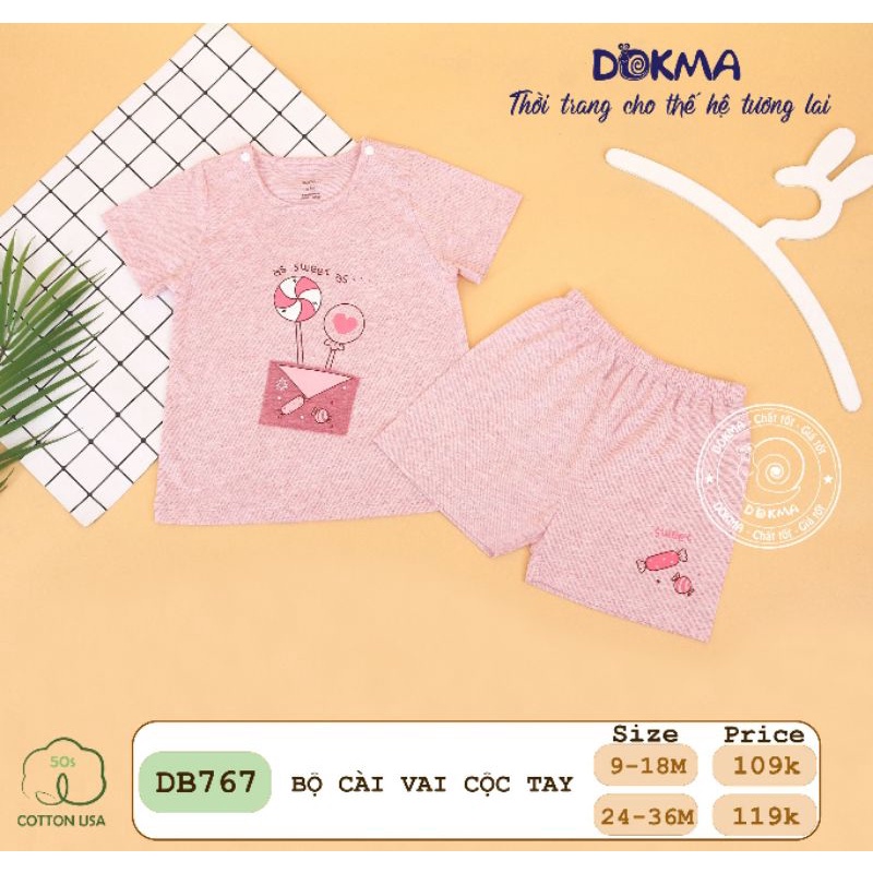 DOKMA 2022 - Bộ Cộc tay cài vai cho bé trai,bé gái từ 6M đến 3Y mã DB767