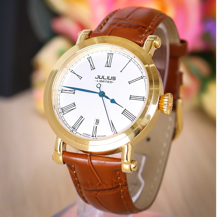 ĐỒNG HỒ NAM JULIUS JAL035 DÂY DA (NÂU)