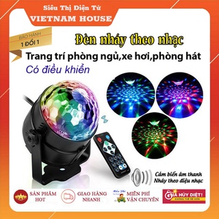 🔴Đang Sale >>Đèn Led Sân Khấu Cảm Biến Theo Nhạc, Đèn LED 7 Màu Xoay Đẳng Cấp - Tặng Kèm Remote Điều Khiển - Có Bảo Hành