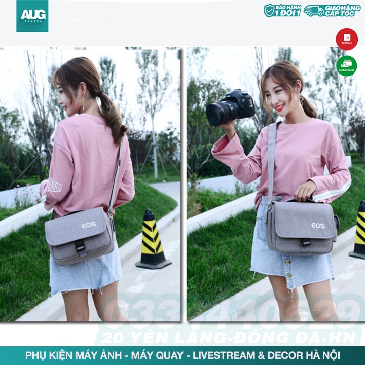 Túi máy ảnh Canon EOS túi đựng máy ảnh thời trang cao cấp kèm áo chống nước - AUG Camera