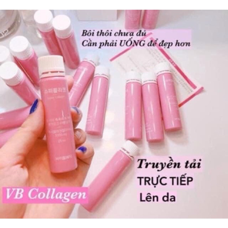 Nước Uống Collagen VB Hàn Quốc Hỗ Trợ Làm Đẹp Và Ngăn Ngừa Lão Hóa Vital Beautie Super Hộp 30 Ống x 25ml