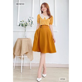 Chân váy xòe xếp ly BEMINE VT23NAU