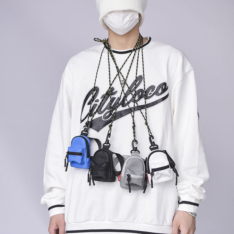 Túi Đeo Chéo Nhỏ Đựng Tai Nghe Thẻ/Tiền Xu Phong Cách Hip-Hop Đơn Giản Cá Tính