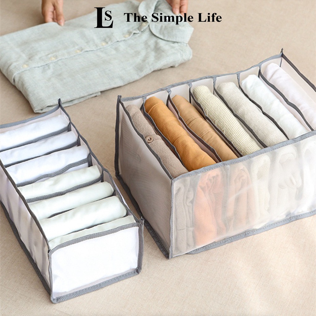 Túi vải đựng quần áo 7 ngăn, khay vải đựng đồ lót tất vớ tiện dụng, hộp sắp xếp quần áo chia ngăn gọn gàng [CHÍNH HÃNG]