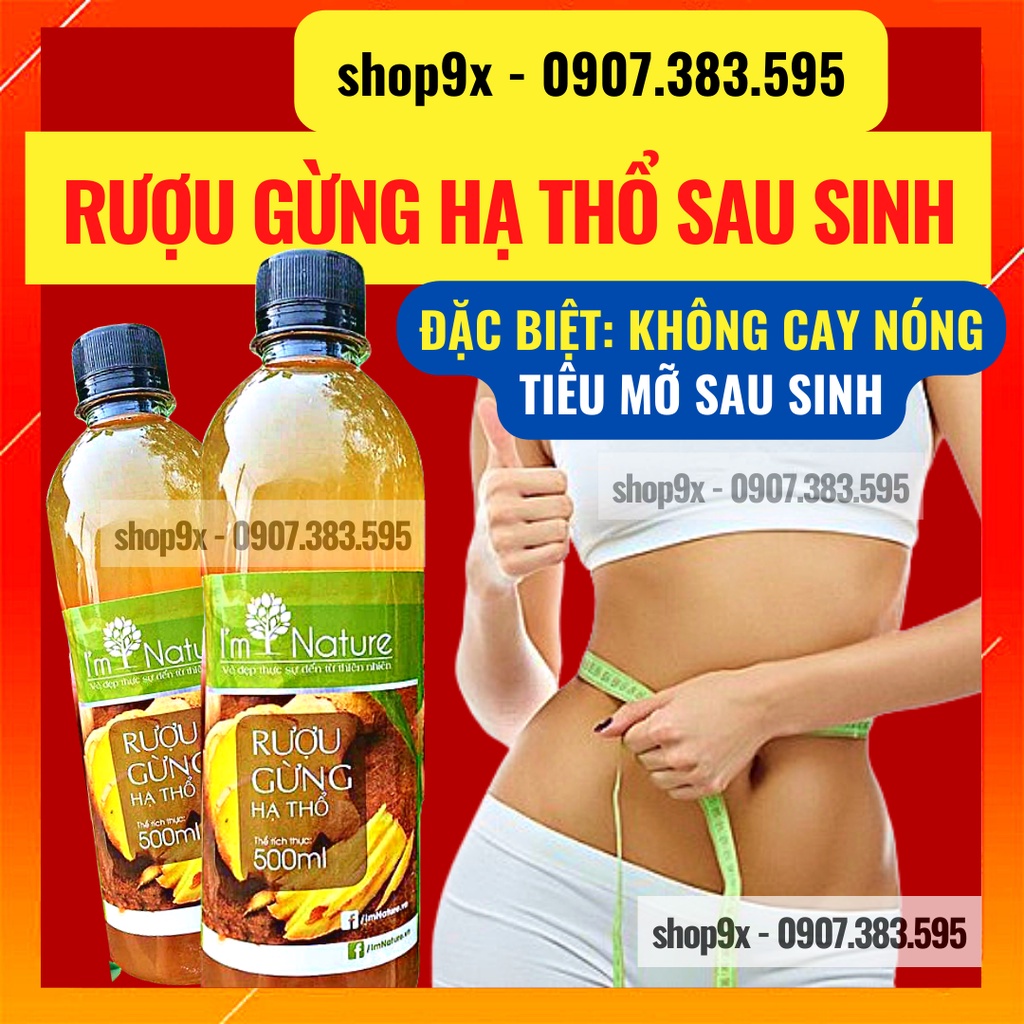 Rượu Gừng Hạ Thổ I'm Nature Giúp Giảm Mỡ - Đánh Gió - Phòng Ngừa Cảm Cúm 500ml