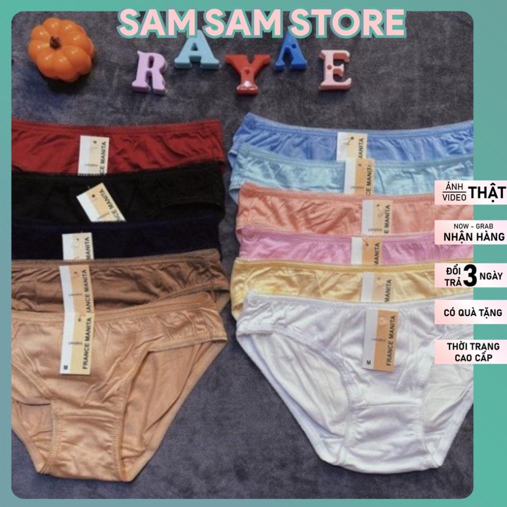 Quần Lót Nữ. Quần Lót Cotton Trơn Mềm Mịn Đáy Lót kháng khuẩn lưng thấp Hàng VNXK Sam Clothing