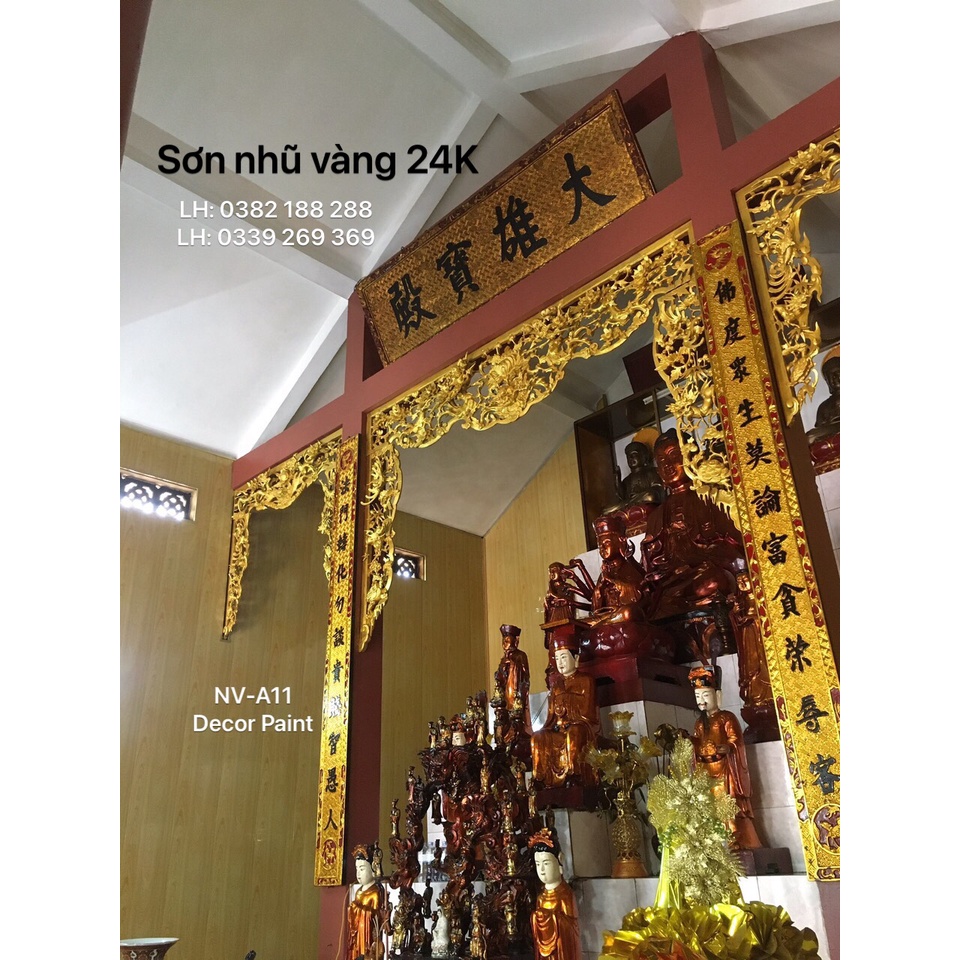 Sơn Nhũ Vàng 24K Cho Đồ Thờ Cúng Siêu Bền Màu