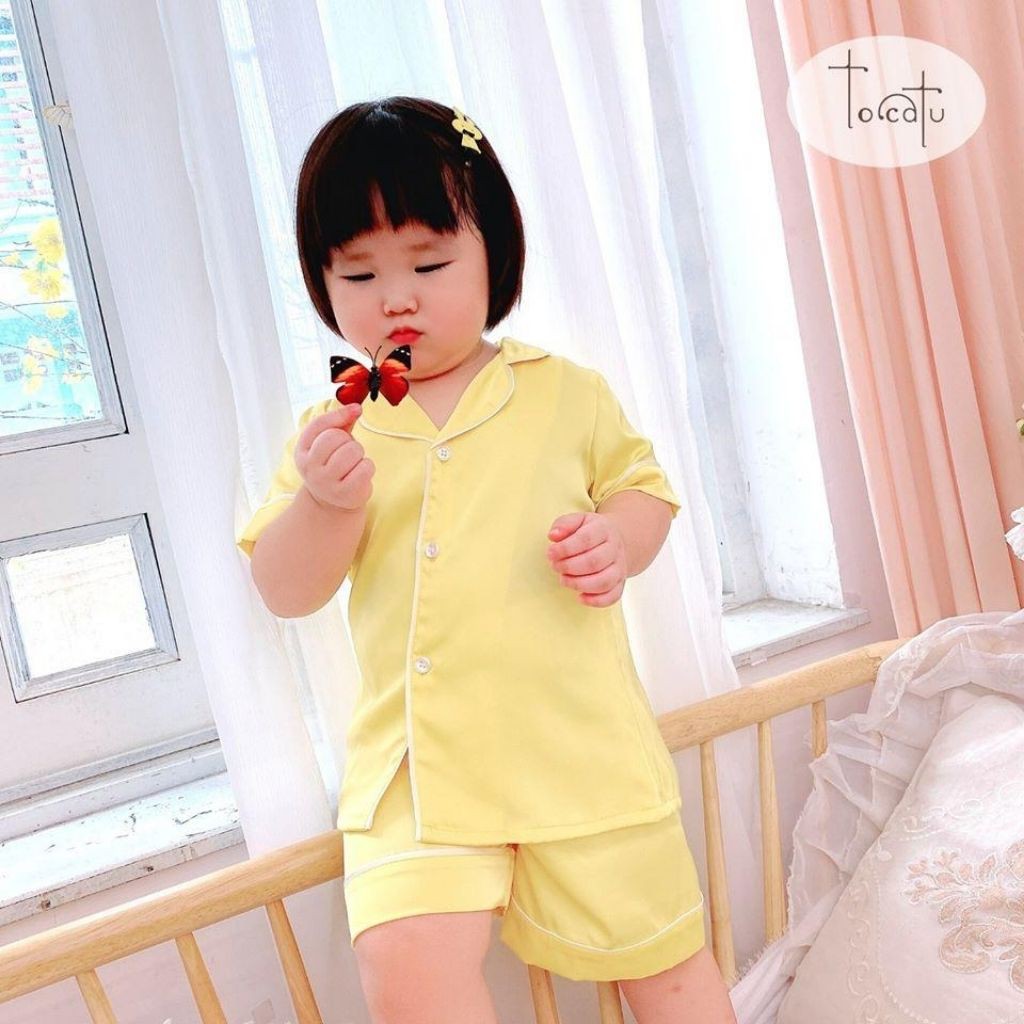 [HÀNG LOẠI 1]PIJAMA Lụa Cộc Tay Tạo Sự Thoải Mái Cho Bé Từ 6 Tháng Đến 10 Tuổi