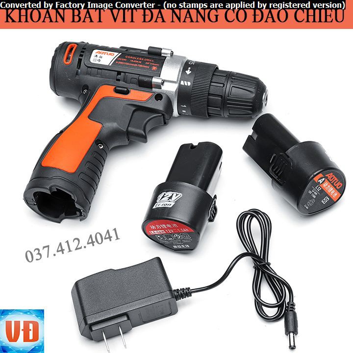 Máy khoan pin, bắt vít Aotuo 12V - Tặng mũi bắt vít