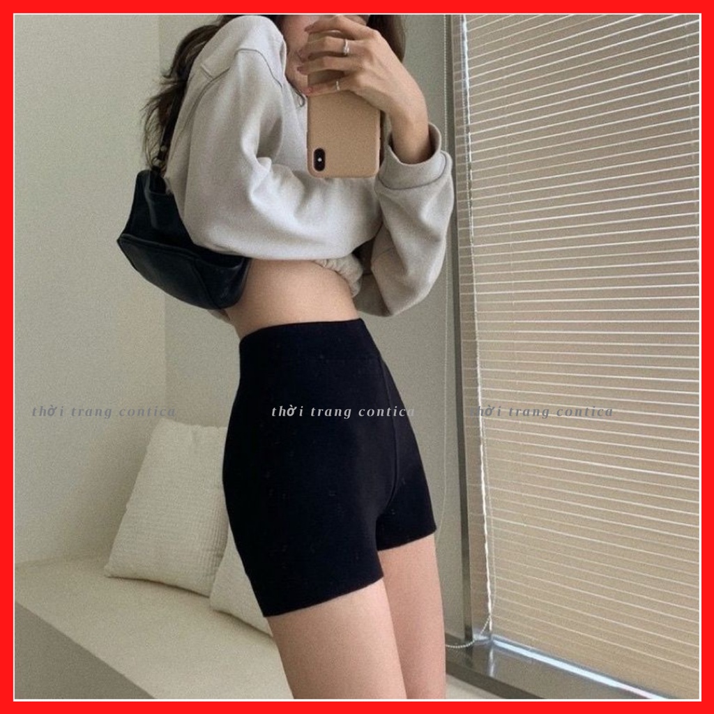 Quần legging nữ, quần đùi ôm eo nâng mông co dãn 4 chiều, phù hợp tập gym yoga chơi thể thao