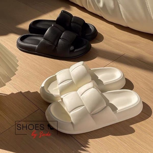 Dép bánh mì 3p quai ngang Chao êm hot trend 2 màu trắng đen SUDI LE015-ADG