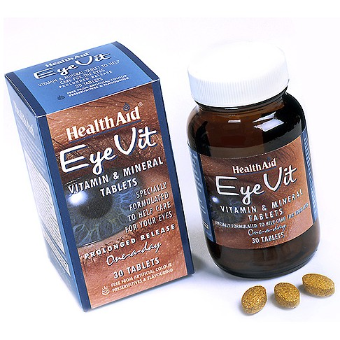 Healthaid Eyevit – Hỗ trợ tăng cường thị lực, giúp mắt sáng khỏe, làm chậm thoái hóa điểm vàng (lọ 60 viên)