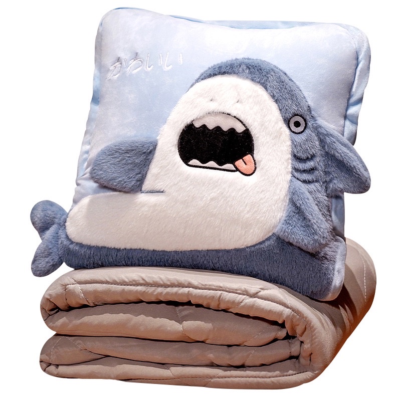 Bộ chăn Cá mập con - Baby shark siêu yêu cho bé, dân văn phòng - BLA009