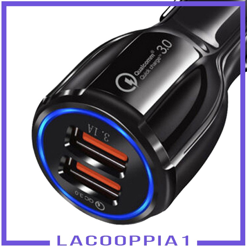 Ổ Cắm Điện Hai Cổng USB 3.0 Bằng Nhựa Lacooppia1-24V QC Dành Cho Xe Hơi