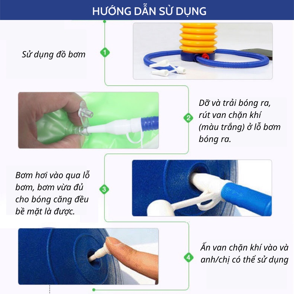 Bóng Tập YOGA,GYM Massage Cao Cấp 65cm dày 2mm chống nổ