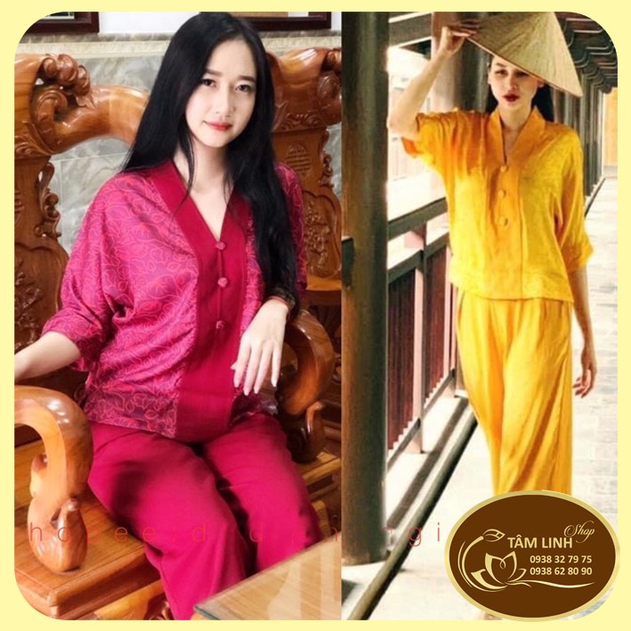Đồ Lam Đi Chùa _Vải Gấm Mát
