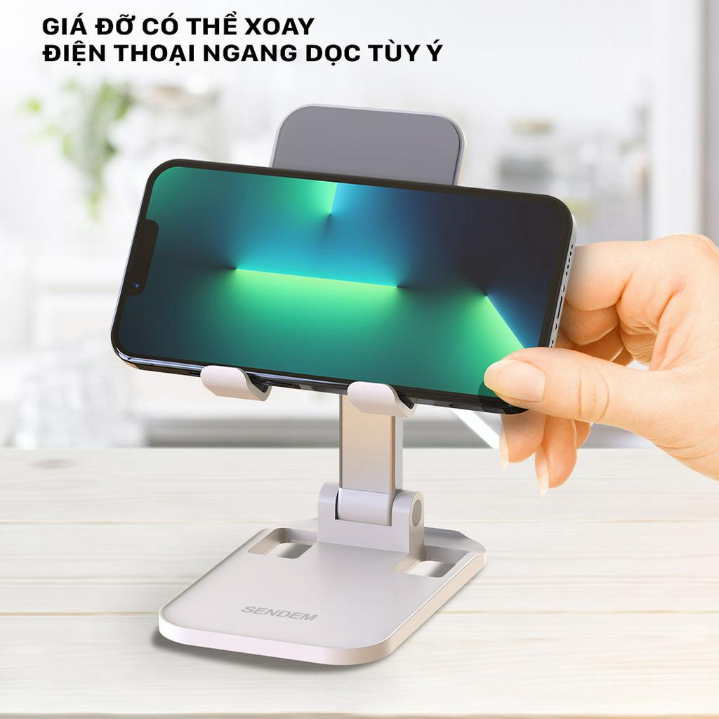 Giá Đỡ Điện Thoại  Máy Tính Bảng Để Bàn Sendem  Chất Liệu Cao Cấp Chắc Chắn Gấp Gọn W16