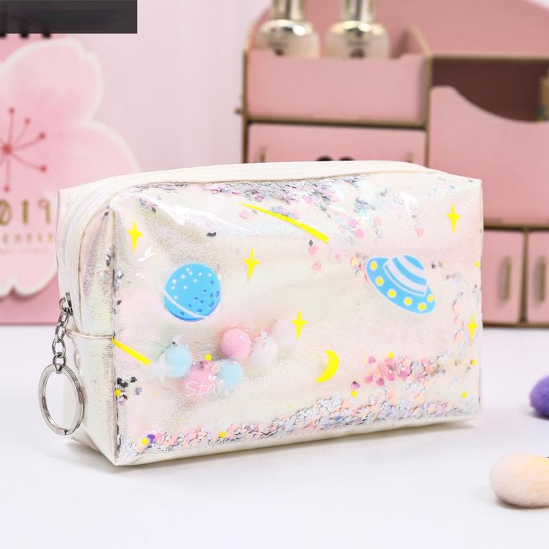 Túi Đựng Bút / Đồ Trang Điểm Sức Chứa Lớn Họa Tiết Ngôi Sao Lấp Lánh Tiện Dụng Cho Học Sinh