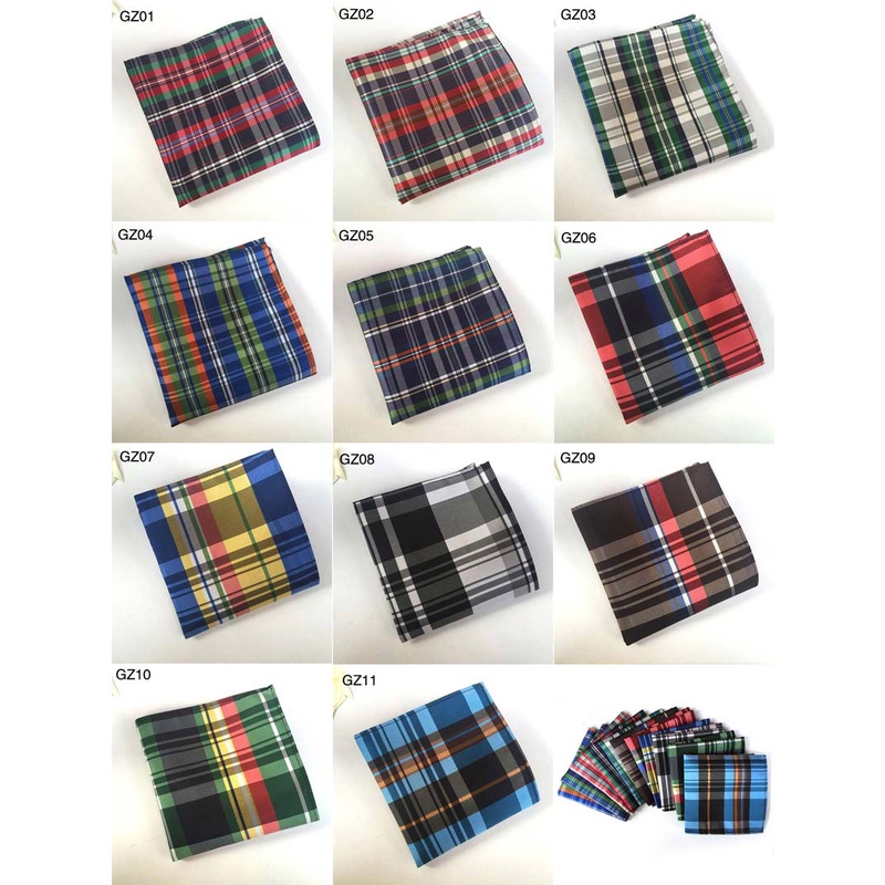 Khăn Tay Polyester Lụa Vuông 25CM Kẻ Sọc / Chấm Bi Đa Ứng Dụng Cho Nam