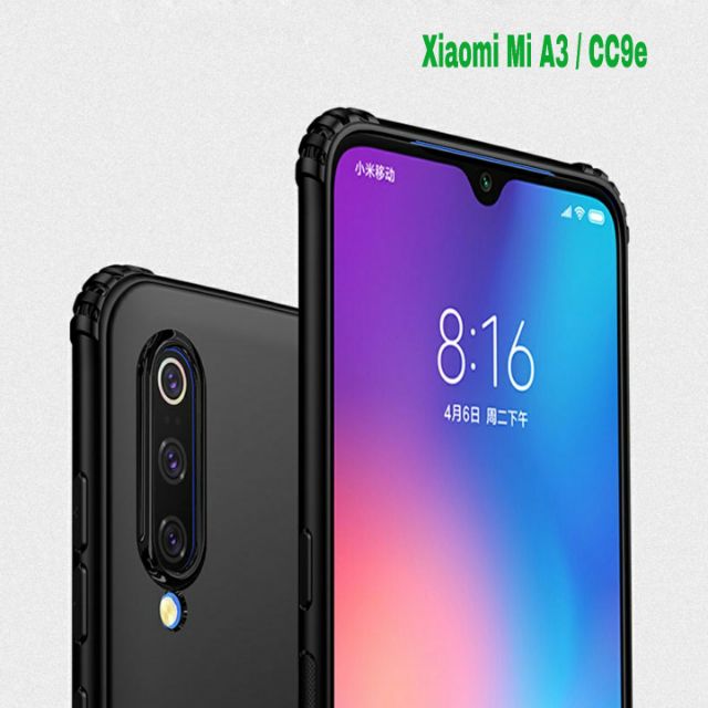Ốp lưng Xiaomi Mi A3 / Mi CC9e dẻo TPU chống sốc thế hệ mới bảo vệ 4 góc ( Đen )