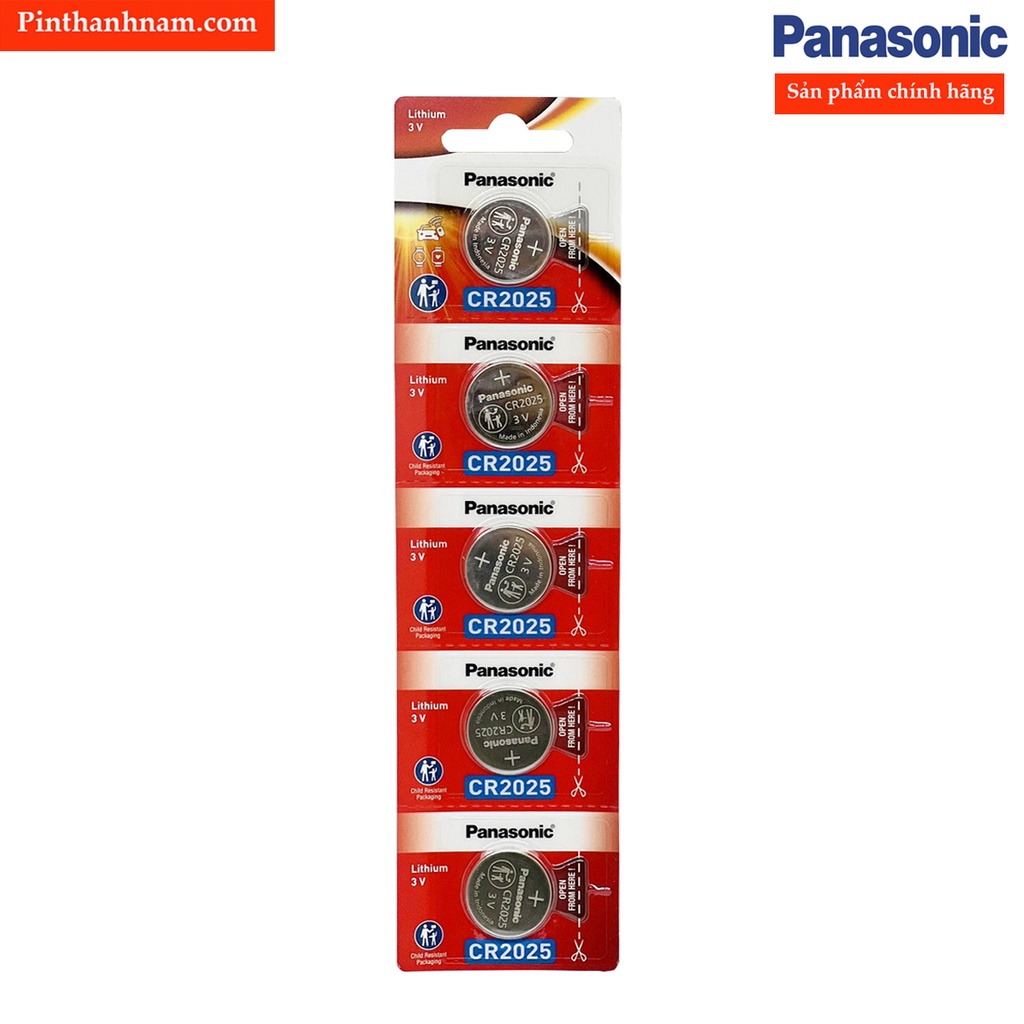 Pin CR2025 Panasonic vỉ 5 viên lithium 3V chính hãng