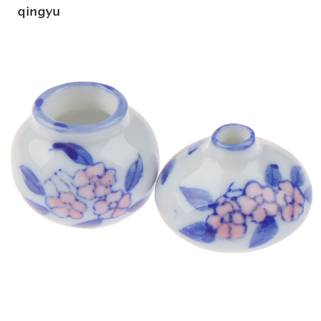 Set 2 Bình Hoa Mini Tỉ Lệ 1: 12 Dùng Để Trang Trí Nhà Búp Bê