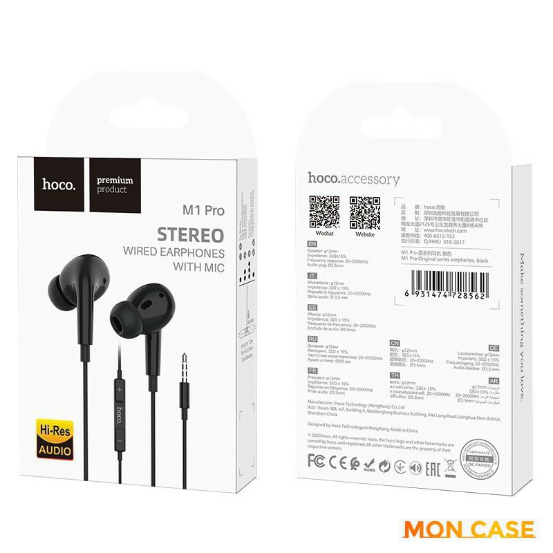 Hoco M1 Pro tai nghe iphone tai nghe điện thoại Deep Bass với Mic