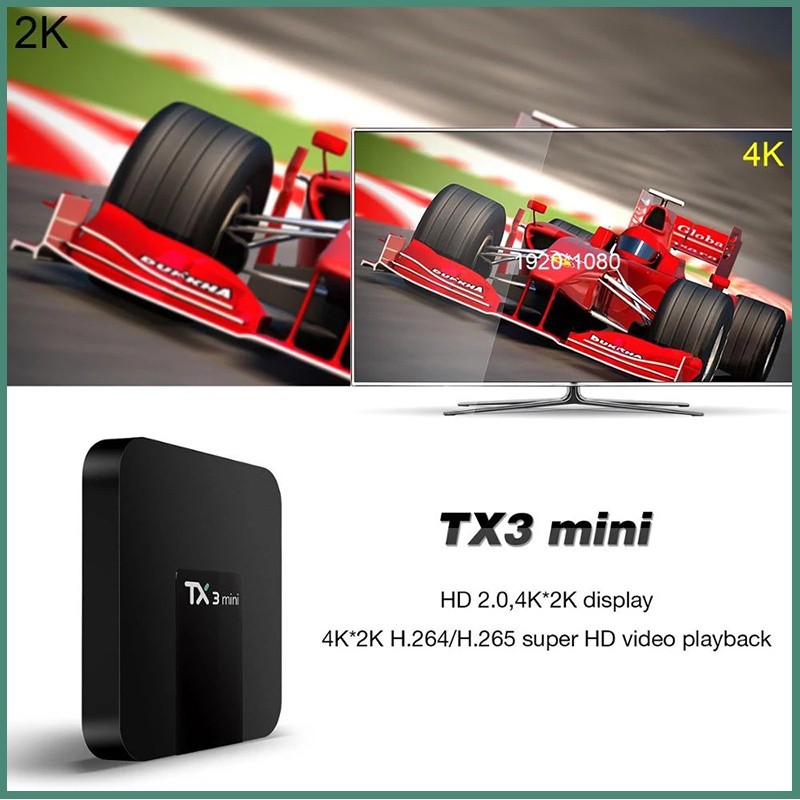 Android Tivi box TX3 Mini Tìm kiếm giọng nói Rom Gốc  Android 9.0 Amlogic S905W 2G 16G 4K H.265 2.4G 5G Hai Cổng Wifi