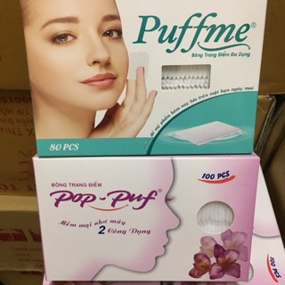 Bông tẩy trang POP puf dạng hộp 100 miếng