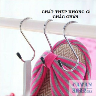 Vỉ 4 móc treo đồ hình chữ S bằng thép không gỉ siêu chắc chắn GD394-Vi4S