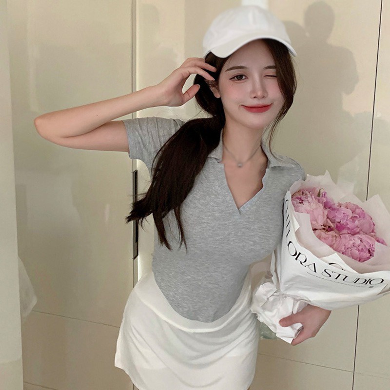 Áo Thun Tay Ngắn Cổ Chữ V Thời Trang Mùa Hè Dành Cho Nữ