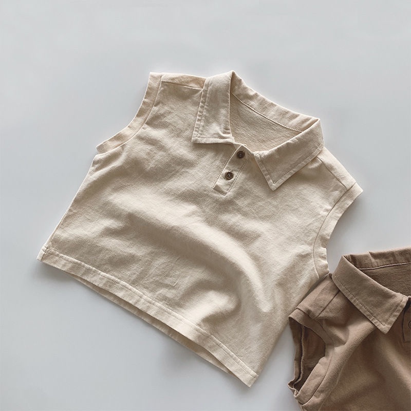 Hàng Có Sẵn Áo Thun Ba Lỗ Cotton Trơn Dễ Phối Đồ Phong Cách Nhật Bản Hàn Quốc Cho Bé Trai Và Bé Gái