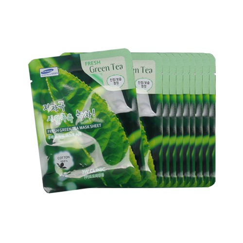 Combo 5 mặt nạ chiết xuất trà xanh 3W Clinic Fresh Green Tea Mask Sheet 23ml X 5