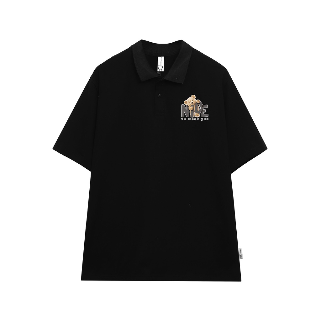 Áo polo nữ form rộng, áo thun polo nữ có cổ đẹp chất cotton form unisex PL024 Miucho in hình họa tiết