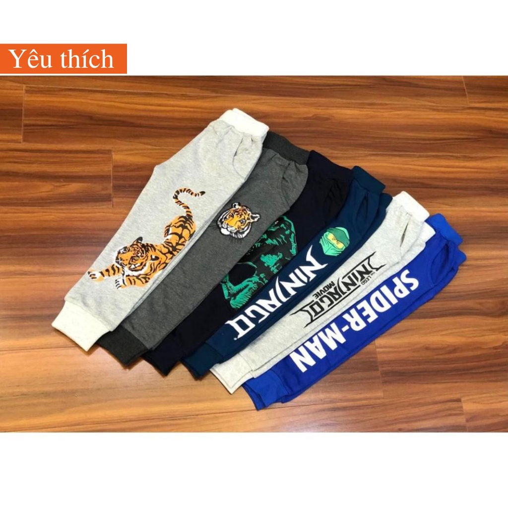 Quần jogger nỉ, quần jogger cho bé trai size đại cho bé đi học đi chơi size từ 4 đến 12 tuổi (15 đến 40kg)