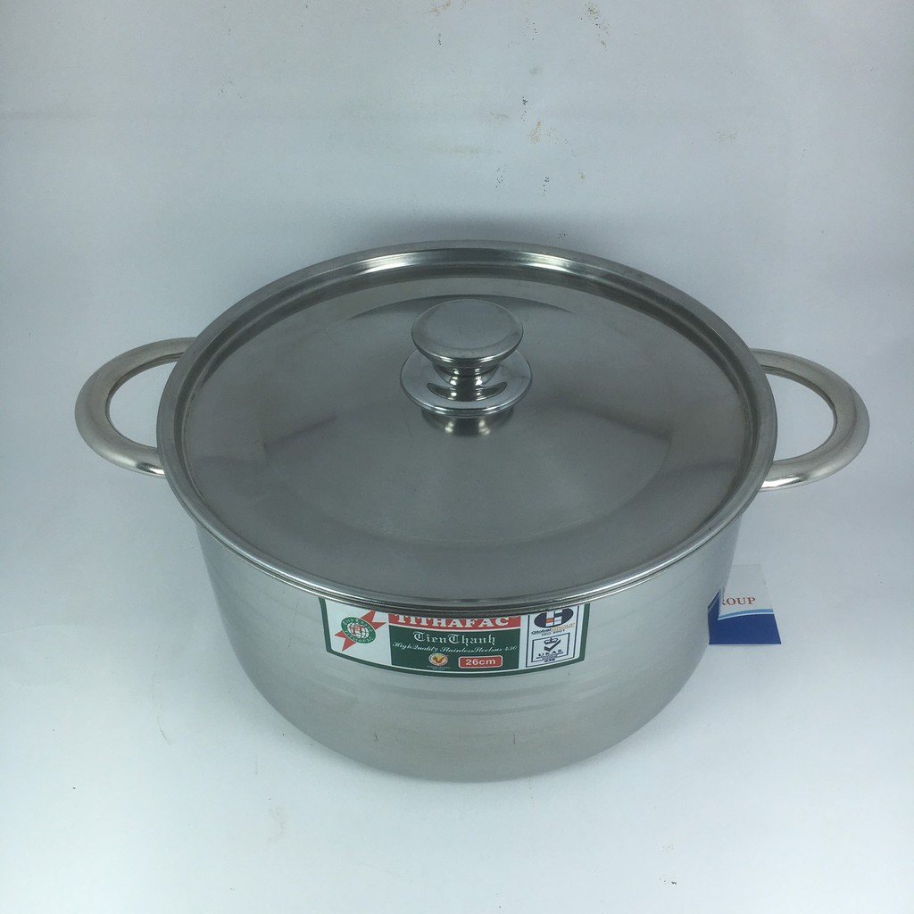 NỒI XOONG INOX TIẾN THÀNH TITHAFAC SIZE 16=>32CM DÙNG CẢ BẾP TỪ VÀ GAS