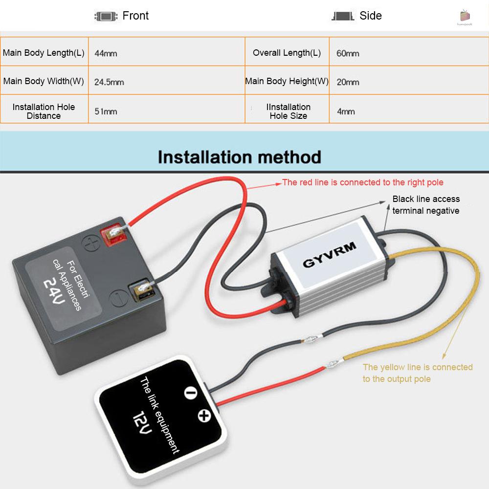 Bộ Chuyển Đổi Nguồn Điện 24V Xuống 12V 5A 60W Chống Thấm Nước