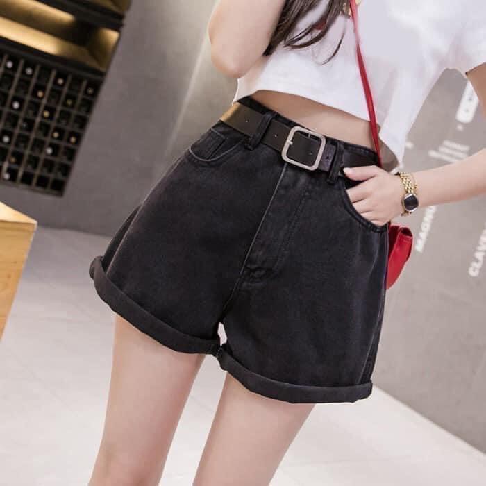 (S99) Quần sooc jeans nữ kèm đai