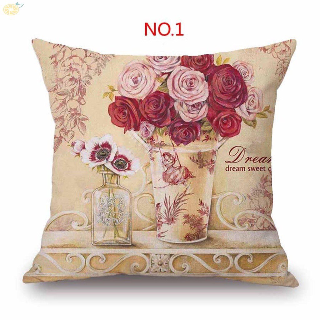 Vỏ gối vuông trang trí phòng khách / phòng ngủ phong cách vintage