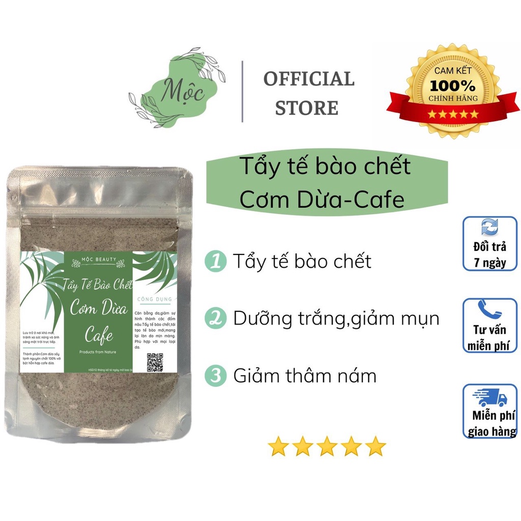 1kg tẩy tế bào chết cơm dừa cafe