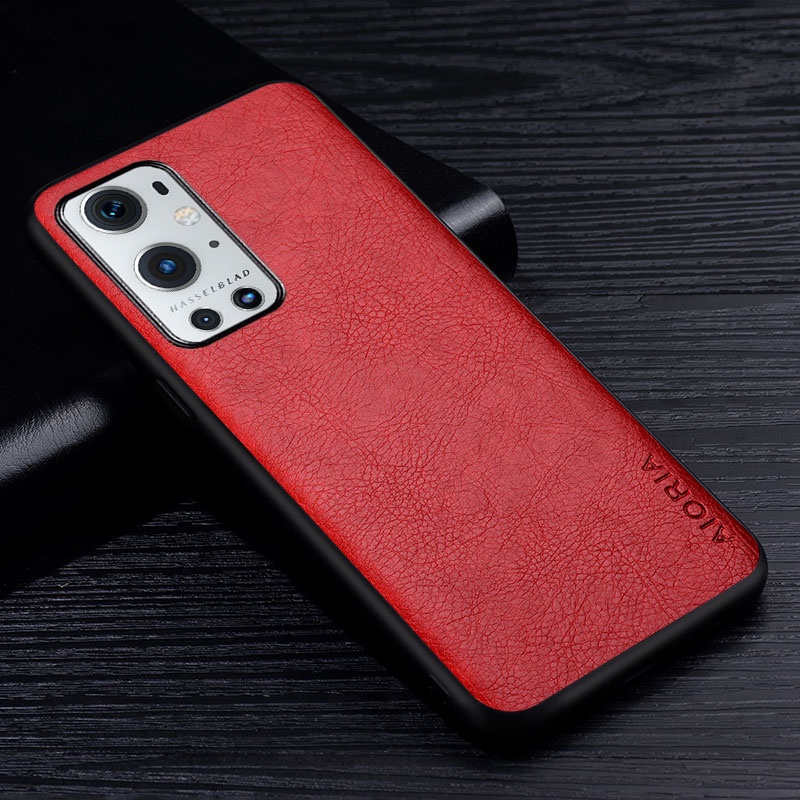 Ốp Điện Thoại Doanh Nhân Bằng Da PU + TPU Họa Tiết Vỏ Quả Vải Cho Oneplus 9 Pro 9R