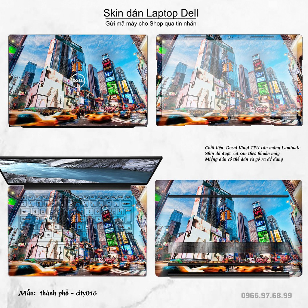 Skin dán Laptop Dell in hình thành phố nhiều mẫu 3 (inbox mã máy cho Shop)