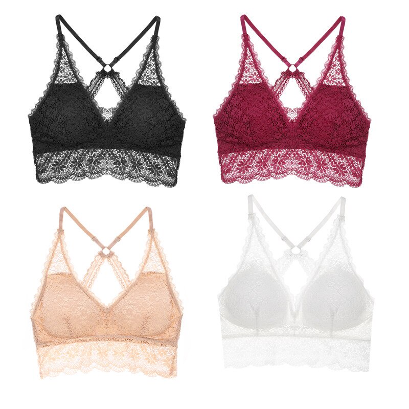 Take Talk Áo lót ren mềm mại có mút nâng ngực size S-XL