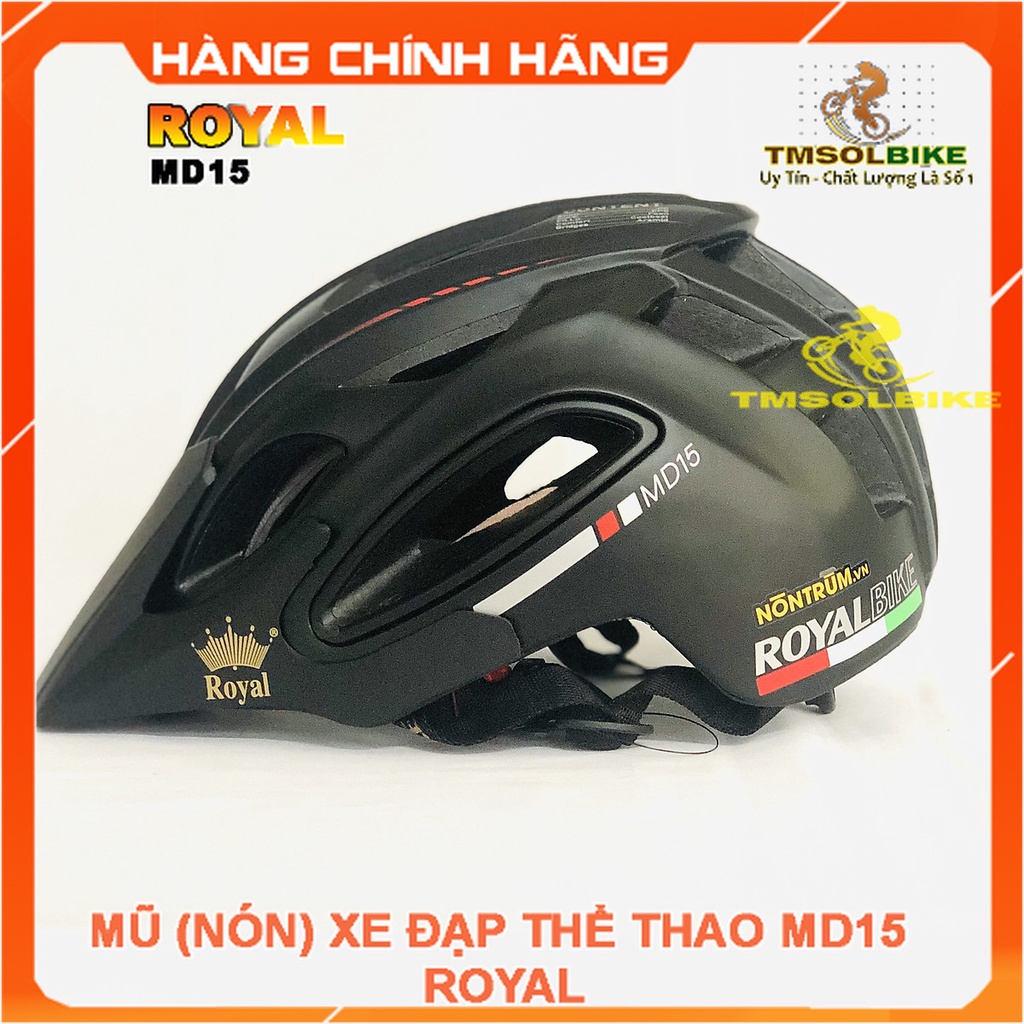 Nón bảo hiểm xe đạp Royal MD15 nhẹ, thoáng, kiểu dáng hiện đại trẻ trung, có nút tăng chỉnh vòng đầu dễ dàng