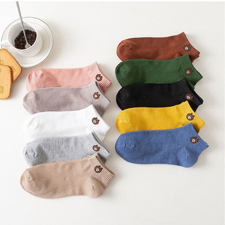Tất nữ vớ nữ cổ ngắn nhiều màu họa tiết dễ thương cute chất liệu cotton phong cách Hàn Quốc