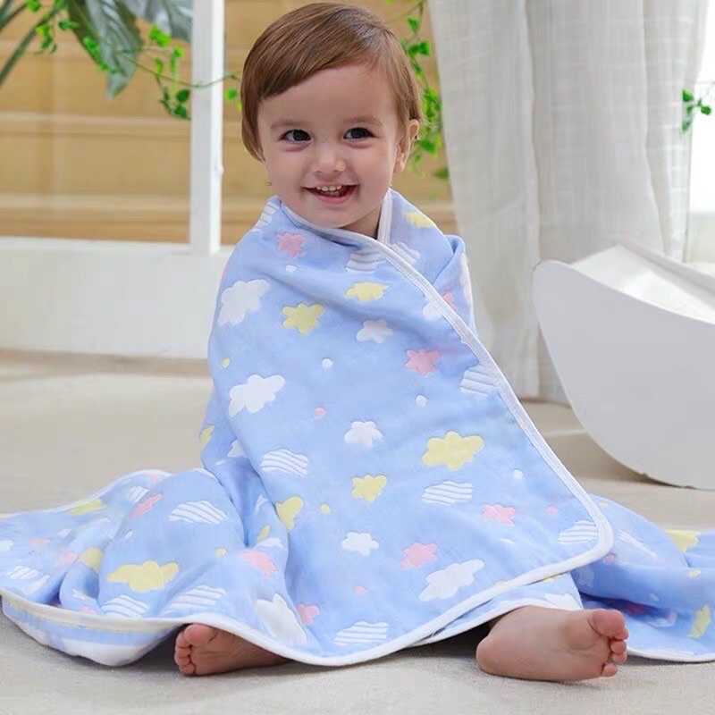 [𝐒𝐡𝐨𝐩 𝐌𝐞̣ 𝐁𝐨𝐛 𝟖𝟔] ]HỎA TỐC] Chăn cho bé 6 lớp 110x110cm Muslin 100% cotton mềm và nhẹ hoạ tiết 2 mặt HÀNG LOẠI 1